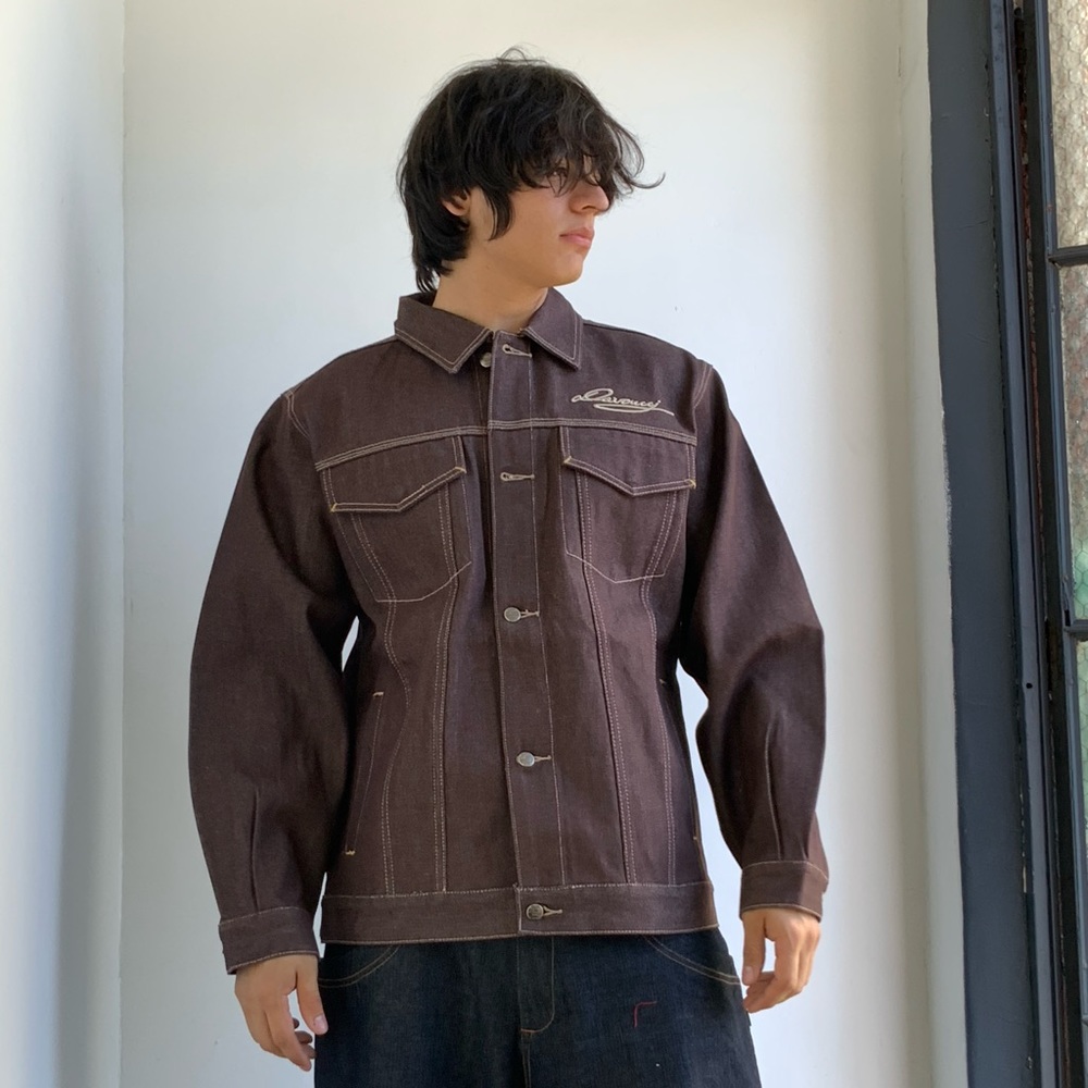 Men's Davoucci Raw Brown | Khaki Casual Denim Jacket